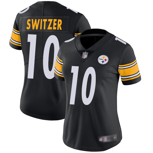 Women Pittsburgh Steelers Football #10 Limited Black Ryan Switzer Home Vapor Untouchable Nike NFL Jersey